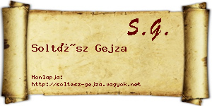 Soltész Gejza névjegykártya